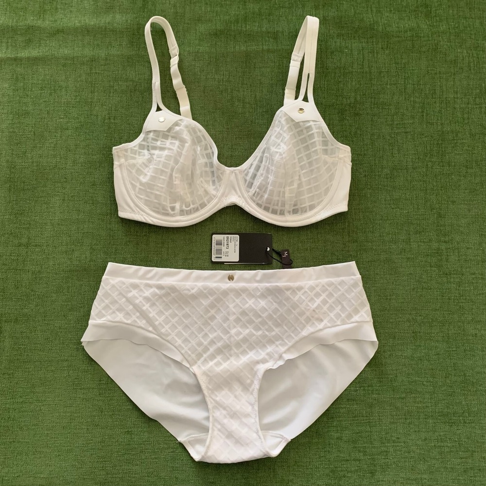 Marie Jo L'Aventure Yohji SET Underwire Mesh Bra 32D NWT Hipster Panty Small